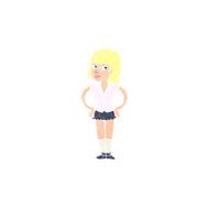 cartoon woman with hands on hips N260