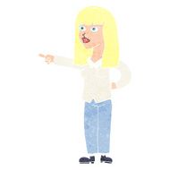 cartoon pretty woman pointing N46
