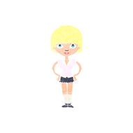 cartoon woman with hands on hips N261