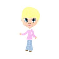 cartoon woman shrugging shoulders N561