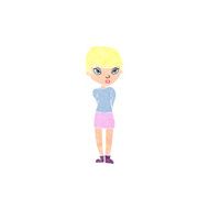 cartoon shy woman N59