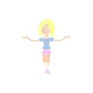 cartoon woman shrugging shoulders N562