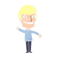 cartoon grinning man with idea N11