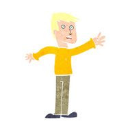 cartoon worried man reaching N23