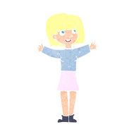 cartoon excited woman N158