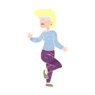 Cartoon Woman Waving N391