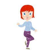 cartoon pretty woman waving N104