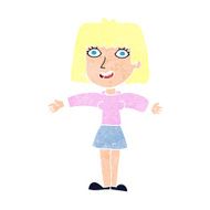 cartoon excited woman N159