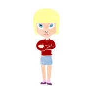 cartoon woman with crossed arms N56
