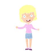 cartoon excited woman N160