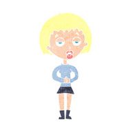 cartoon bored woman waiting N10