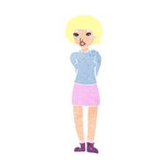 cartoon shy woman N60