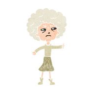 cartoon annoyed old woman N22