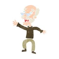 cartoon frightened old man N47