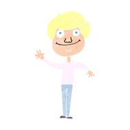 cartoon happy man waving N44
