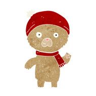 cartoon waving teddy bear N36