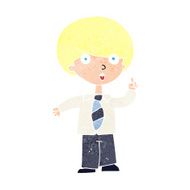 cartoon school boy answering question N57