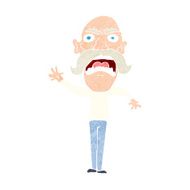 cartoon angry old man N176