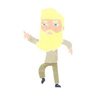 cartoon bearded man pointing the way N11