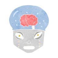 cartoon spooky robot head N14