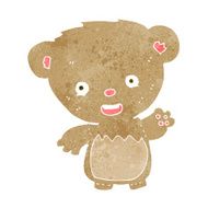 cartoon teddy bear waving N13
