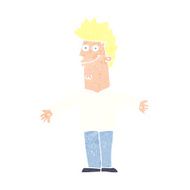 cartoon happy man with open arms N14