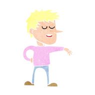 cartoon man making dismissive gesture N23