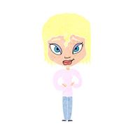 cartoon satisfied woman N12