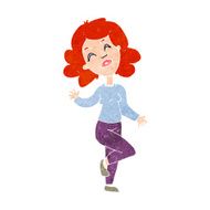 cartoon happy woman dancing N12