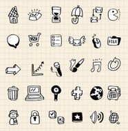 hand draw web icon element