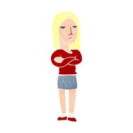 cartoon woman with folded arms N35