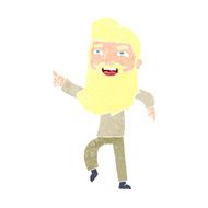 cartoon man with beard laughing and pointing N11