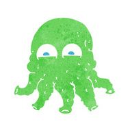 cartoon alien squid face N33