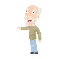 cartoon scared old man pointing N12