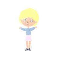 cartoon worried woman N92