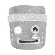 cartoon robot head N93
