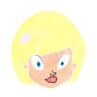 cartoon happy female face N212
