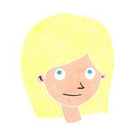 cartoon happy female face N213