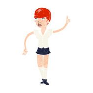 cartoon pretty girl asking question N12
