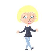 cartoon woman shrugging shoulders N564