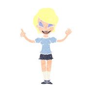 cartoon pretty girl with idea N34