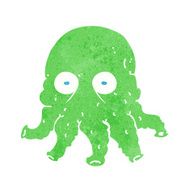 cartoon alien squid face N34