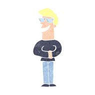 cartoon grinning man with glasses N2
