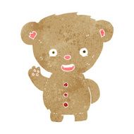 cartoon teddy bear waving N15