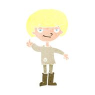 cartoon boy in poor clothing giving thumbs up symbol N11