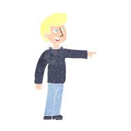 cartoon happy man pointing and laughing N12