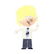 cartoon school boy with idea N38
