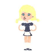 cartoon happy waitress woman N11