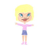 cartoon woman pointing N249