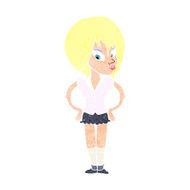 cartoon woman with hands on hips N267